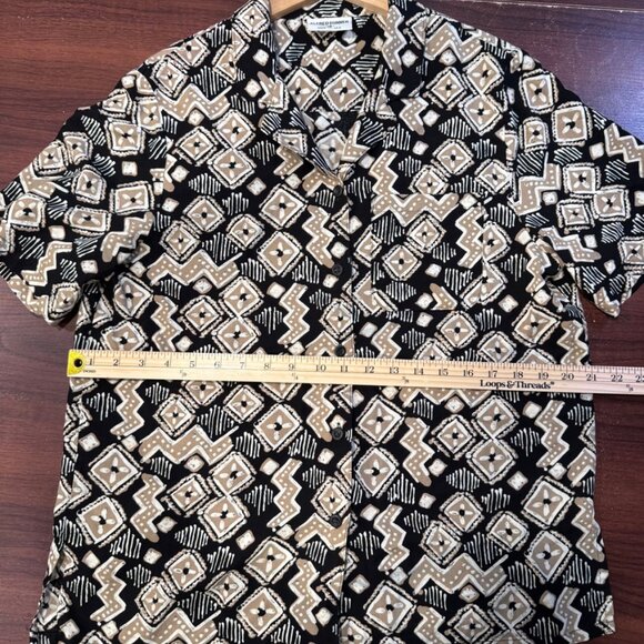 90s VTG Alfred Dunner Printed Button Up Shirt Made in USA Size 16 (Preowned) - Picture 5 of 6
